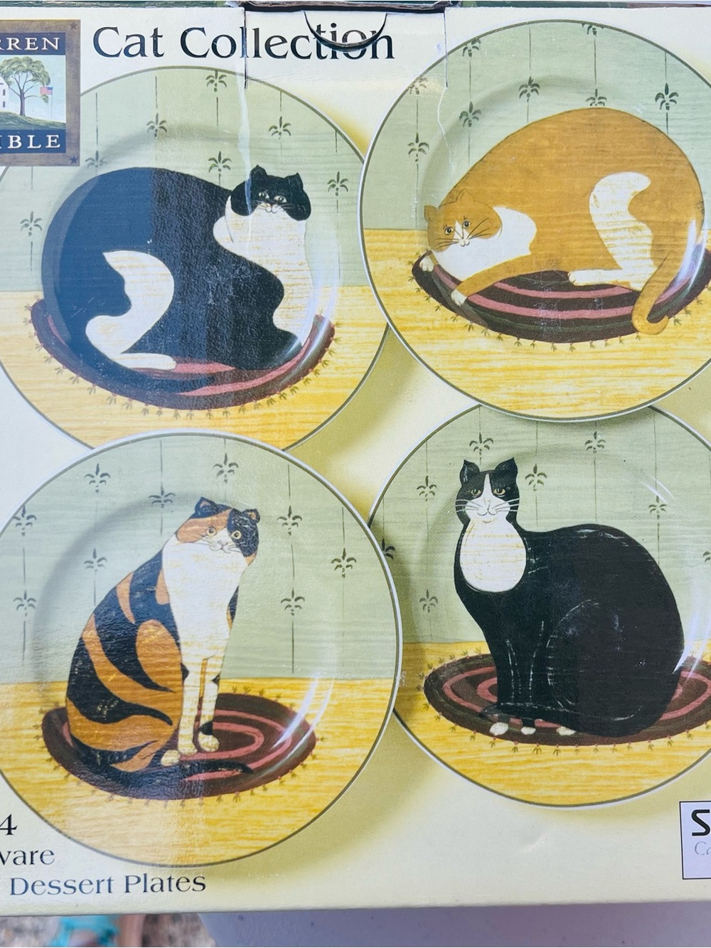 Warren Kimble Cat Collection Dessert Plates —